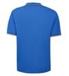 Thumbnail Bright blue tipped polo shirt, back view.